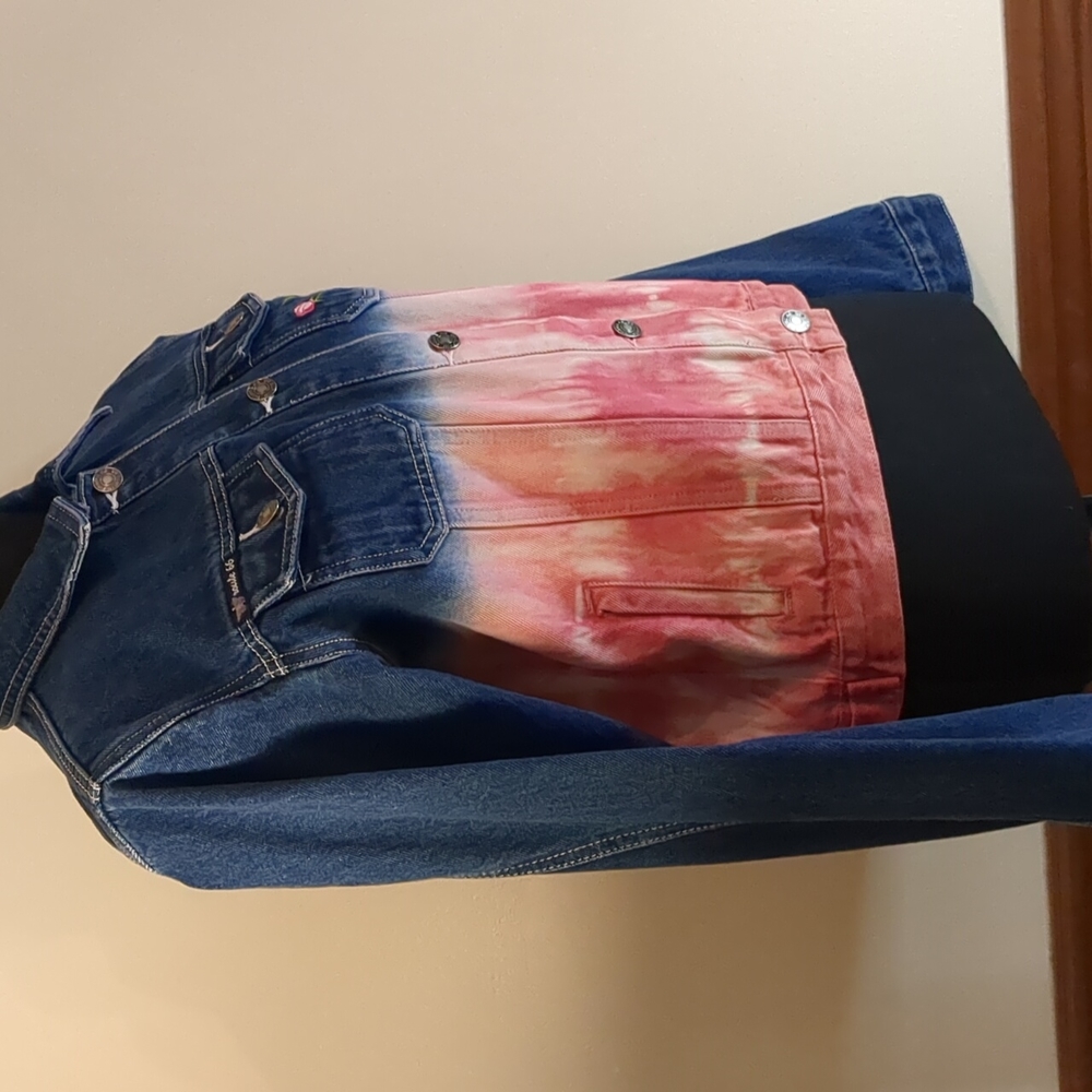 VINTAGE Route 66 Original Clothing Co. Girl's jean jacket with pink embr… - Picture 2 of 14